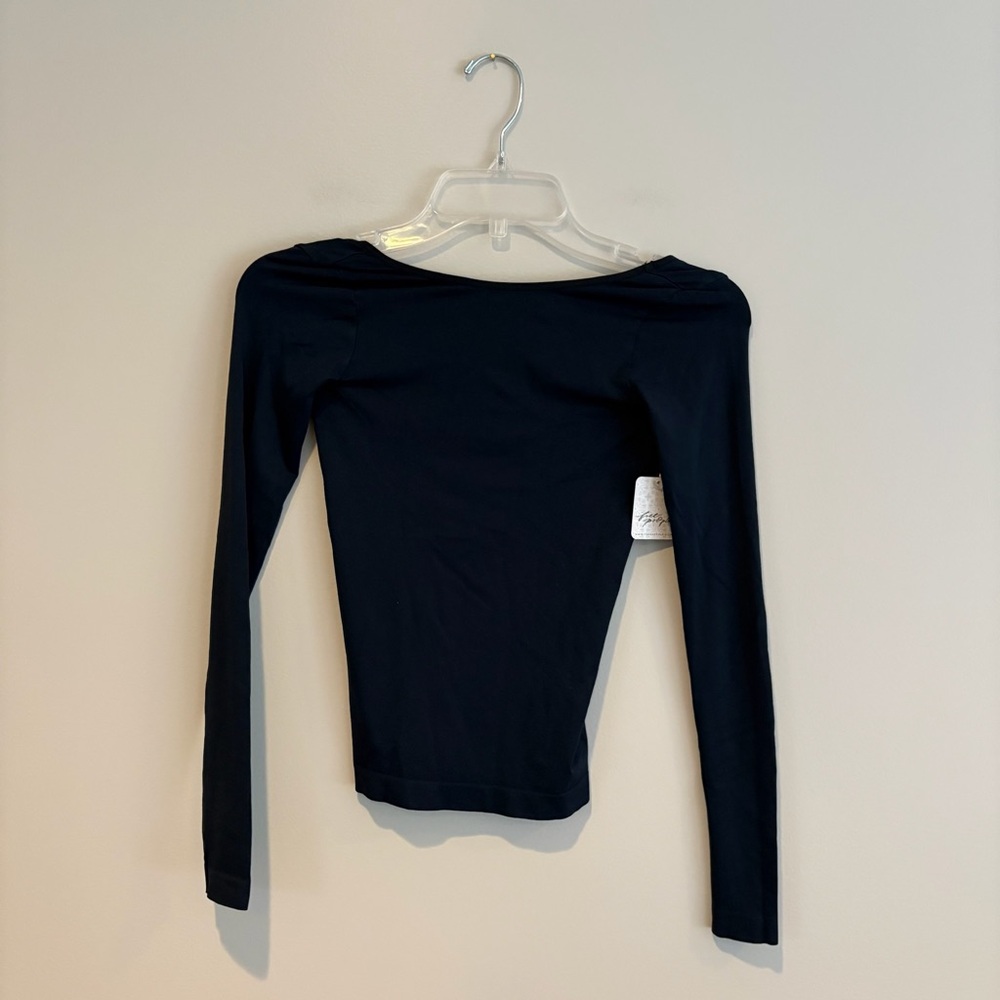 Free People Intimately Free Low Back Long Sleeve Navy Top XS/S NWT - Picture 3 of 8